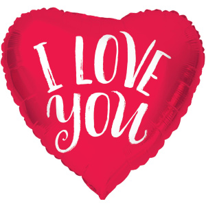 RED 'I LOVE YOU' HEART SHAPED FOIL BALLOON - 45CM