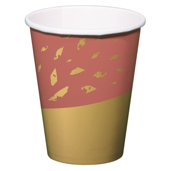 8 X GOLDEN DUSK PAPER PARTY CUPS - 250ML