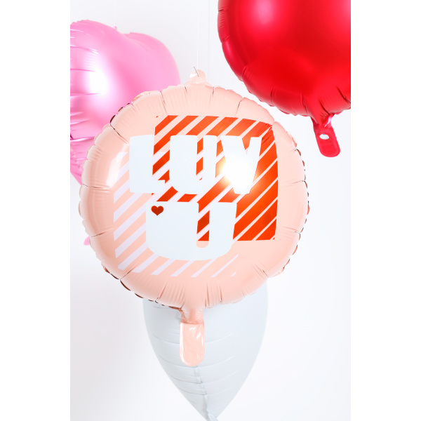 PINK 'LUV U' FOIL BALLOON - 45CM