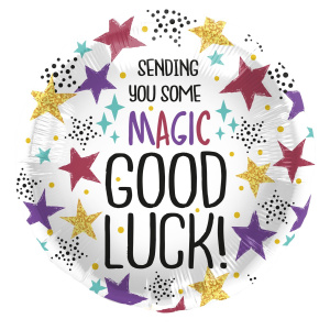 COLOURFUL 'SENDING YOU MAGIC' GOOD LUCK FOIL BALLOON - 45CM