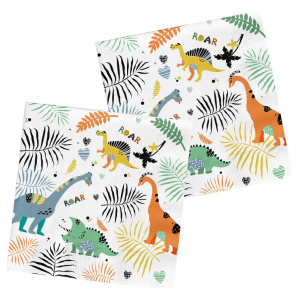 20 X CARTOON DINO ROARS PAPER PARTY NAPKINS - 33CM