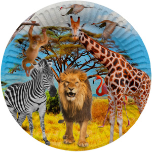 8 X SAFARI PARTY PLATES - 23CM