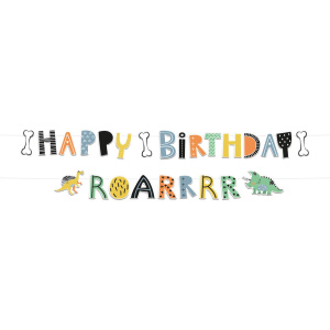 2 X CARTOON DINO ROARS LETTER BANNER - 1.5M