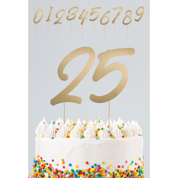 BRONZE TRUE BLUE NUMBER BIRTHDAY CAKE TOPPERS - 15CM