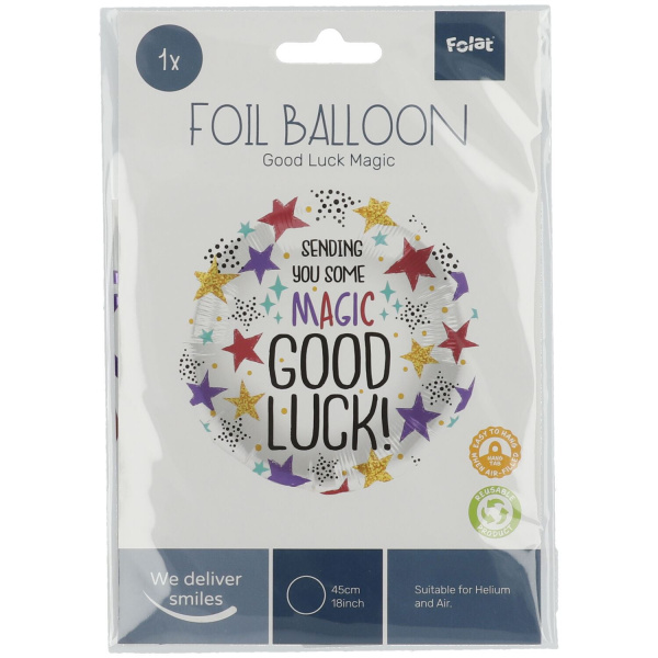 COLOURFUL 'SENDING YOU MAGIC' GOOD LUCK FOIL BALLOON - 45CM