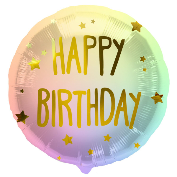 OMBRE & STARS 'HAPPY BIRTHDAY' FOIL BALLOON - 45CM