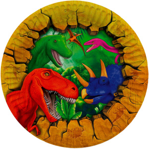 8 X DINOSAUR PARTY PLATES - 23CM