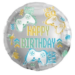 GAMER 'HAPPY BIRTHDAY' FOIL BALLOON - 45CM