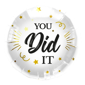 BLACK & GOLD 'YOU DID IT' FOIL BALLOON - 45CM