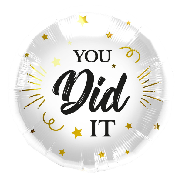 BLACK & GOLD 'YOU DID IT' FOIL BALLOON - 45CM