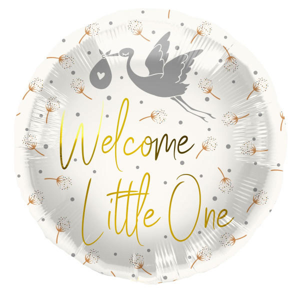 STORK 'WELCOME LITTLE ONE' FOIL BALLOON - 45CM