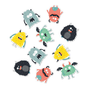 45 X CARTOON MONSTER BASH TABLE CONFETTI