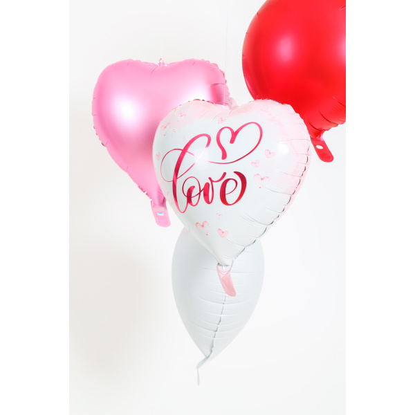 PINK 'LOVE' HEART SHAPED FOIL BALLOON - 45CM