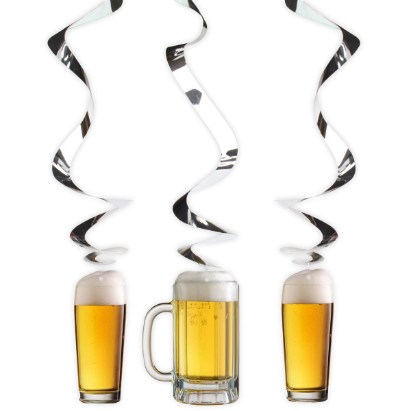 3 X BEER MUG HANGING WHIRLS - 80CM