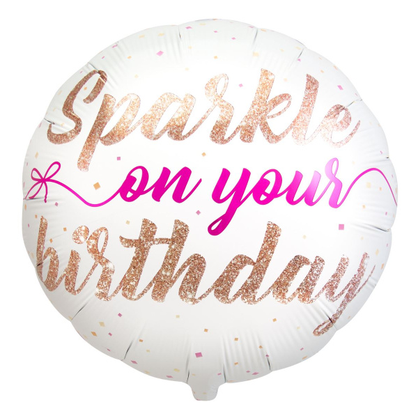 ROSE GOLD 'SPARKLE ON YOUR BIRTHDAY' FOIL BALLOON - 45CM