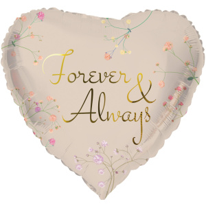 BLOSSOMS 'FOREVER & ALWAYS' HEART SHAPED FOIL BALLOON - 45CM