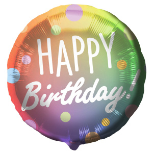 OMBRE & DOTS 'HAPPY BIRTHDAY!' FOIL BALLOON - 45CM