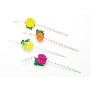 STRAWS WITH HONEYCOMBE FRUIT 24CM