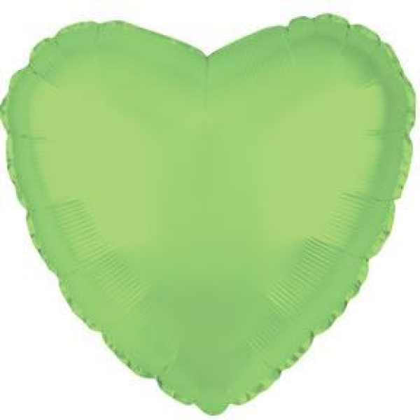 BALLOON FOIL - HEART OPALESCENT LIME GR