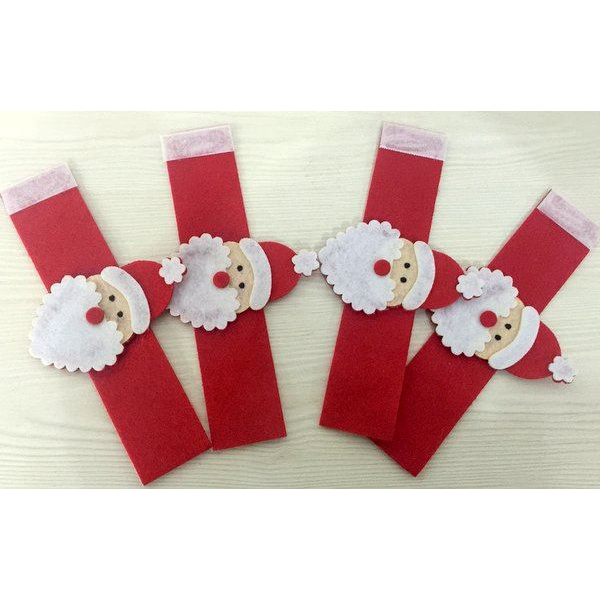 NAPKIN RINGS CHRISTMAS PLUSH WITH SANTA