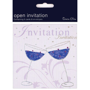 INVITATION CARD FOIL OPEN 6 PK