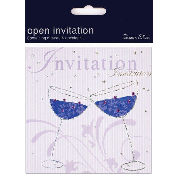 INVITATION CARD FOIL OPEN 6 PK