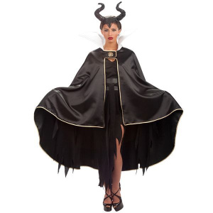 WIZARDS SATIN CLOAK - BLACK & GOLD TRIM