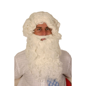 DELUXE CURLY SANTA WIG AND BEARD SET