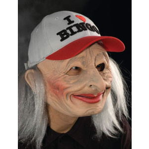 I LOVE BINGO ELDERLY LADY MASK WITH BASE