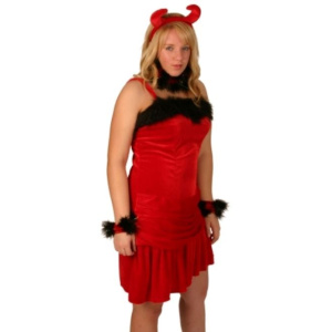 DEVIL RED & SEXY DRESS WITH HORNS