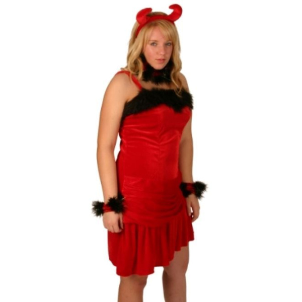 DEVIL RED & SEXY DRESS WITH HORNS