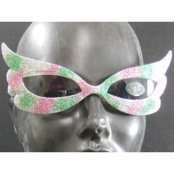 SILVER GLITTER SPARKLY BUTTERFLY SHAPED GLASSES