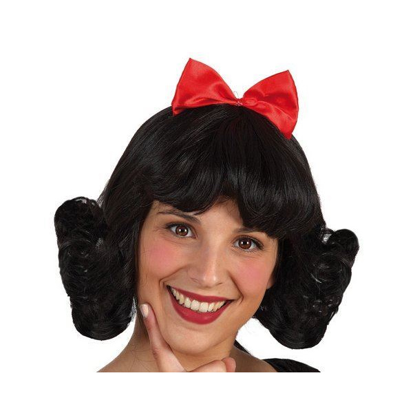 WIG BROWN MID LENGTH WITH RED BOW