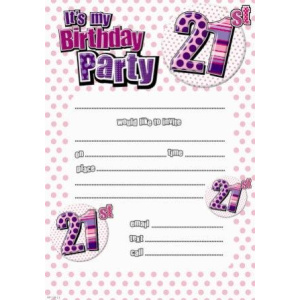 INVITATION BIRTHDAY 21ST 20 SHEETS