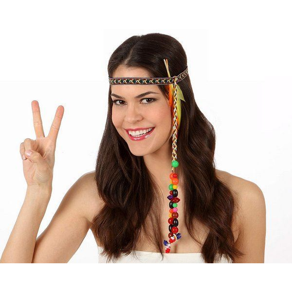 HIPPIE PLAITED HEAD BAND WITH RIBBONS