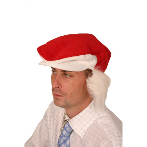 HAT SANTA PEAK CAP RED & WHITE FUR HAIR