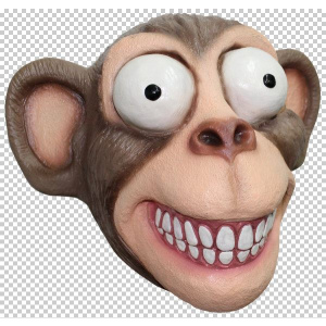 CHEECKY CHIMP HEAD MASK WIDE EYES