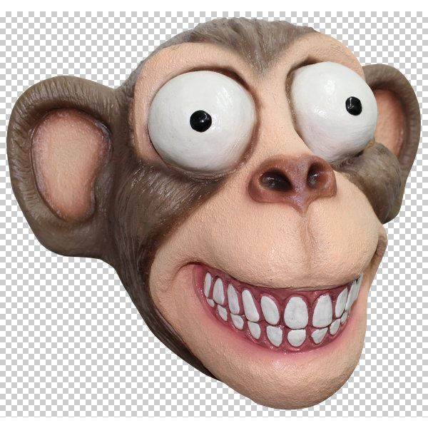 CHEECKY CHIMP HEAD MASK WIDE EYES