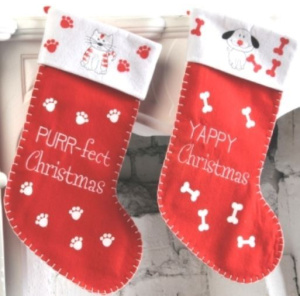 SANTA STOCKING DECORATED PET 50CM