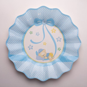 SLEEPING TEDDY BABY BLUE PLATES 2CM PK8