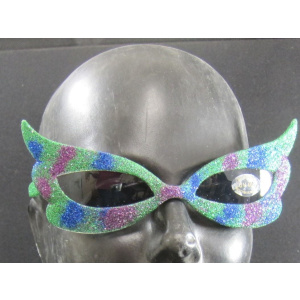 GREEN GLITTER SPARKLY BUTTERFLY SHAPED GLASSES