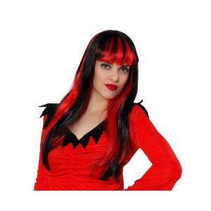 WIG DEMON FEMALE RED & BLACK