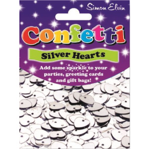 CONFETTI SPARKLING HEARTS SILVER