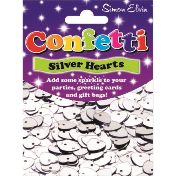 CONFETTI SPARKLING HEARTS SILVER