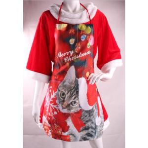 CHRISTMAS APRON CAT DESIGN