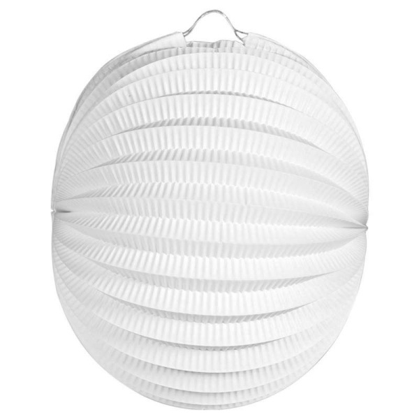 LANTERN ROUND WHITE 22CM