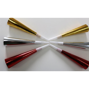 FOIL TRUMPET 23CM ASSORTED 50S