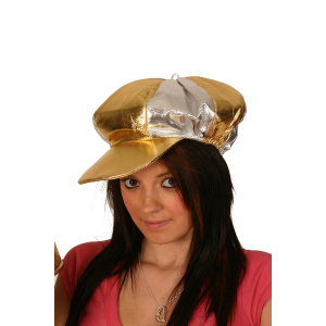 HAT JOCKEY METALLIC SILVER GOLD HAT