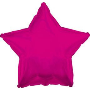 BALLOON FOIL - STAR METALLIC PINK HOT