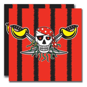 NAPKINS PIRATE RED BIRTHDAY 33CM 20'S